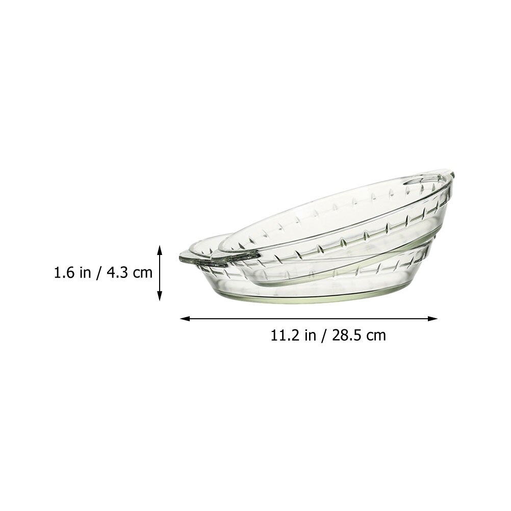 2Pcs Heat-resistant Glass Plate Food Dish Baking Plate Home Baking Tray Grill Plate Rice Dish for Microwave Home Party(9in+10in)