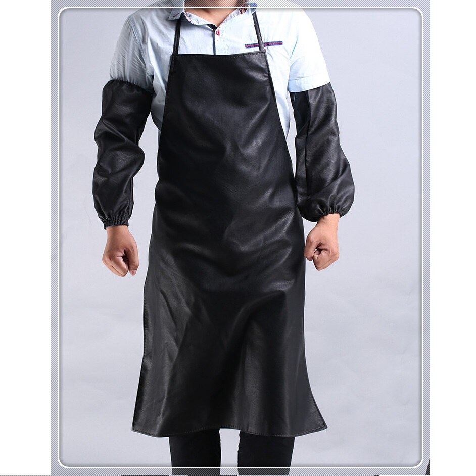 Mens Womens Cafe Commercial Restaurant Chef Kitchen Aprons Convenient,Waterproof and oil-proof PU apron.