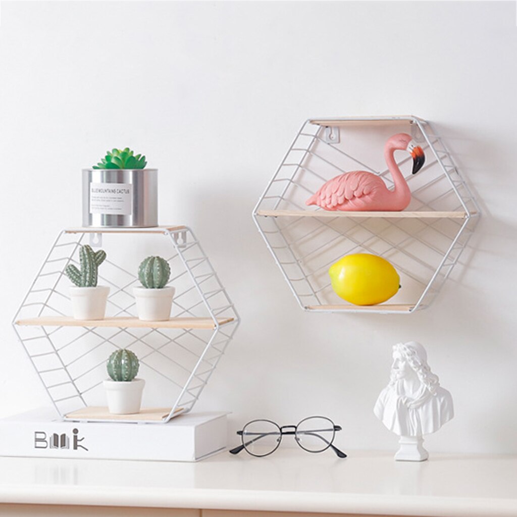 Geometric Wall Shelf Wall Storage Rack for Wall/Room Decorative Display