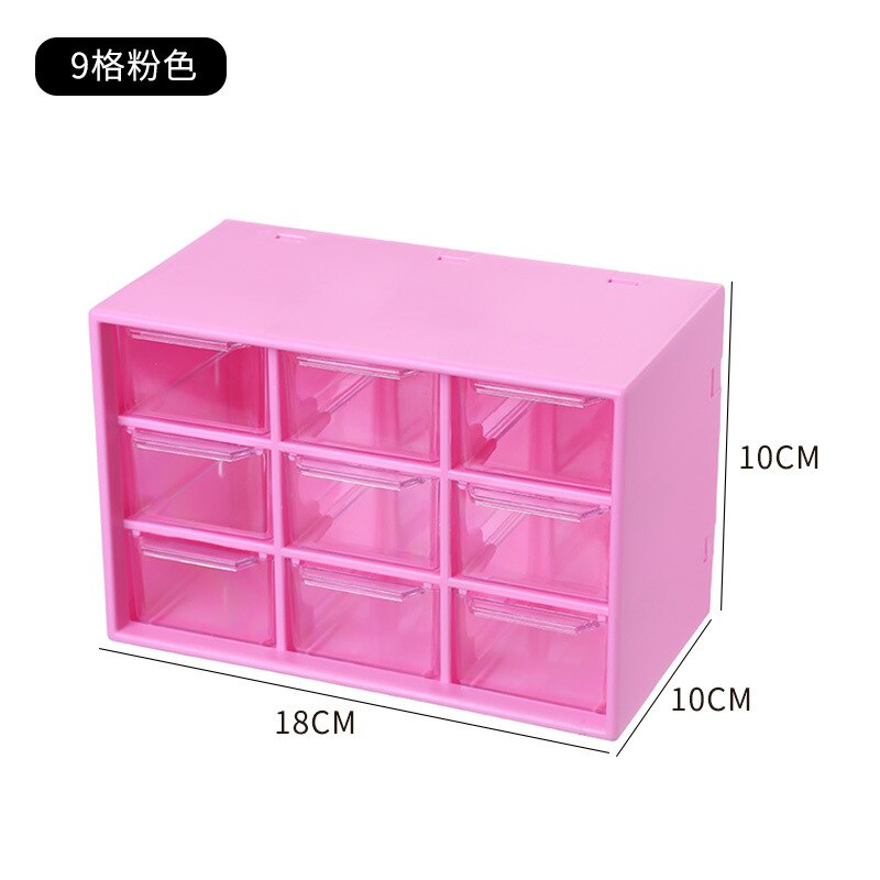 Kawaii White/Pink 6/9 Grid Drawer Desktop Organizer Desk Storage Box Free Sticker School Stationery Accessories Storage Boxes: F