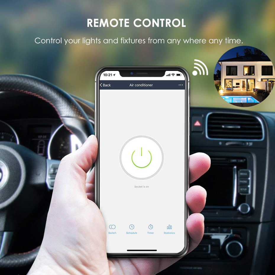 Beelite smart støpsel  oss 10a wifi stikkontakt alexa støpsel tidtaker støpsel fjernkontroll stikkontakt smart liv app tuya smart hjem alexa google assistent