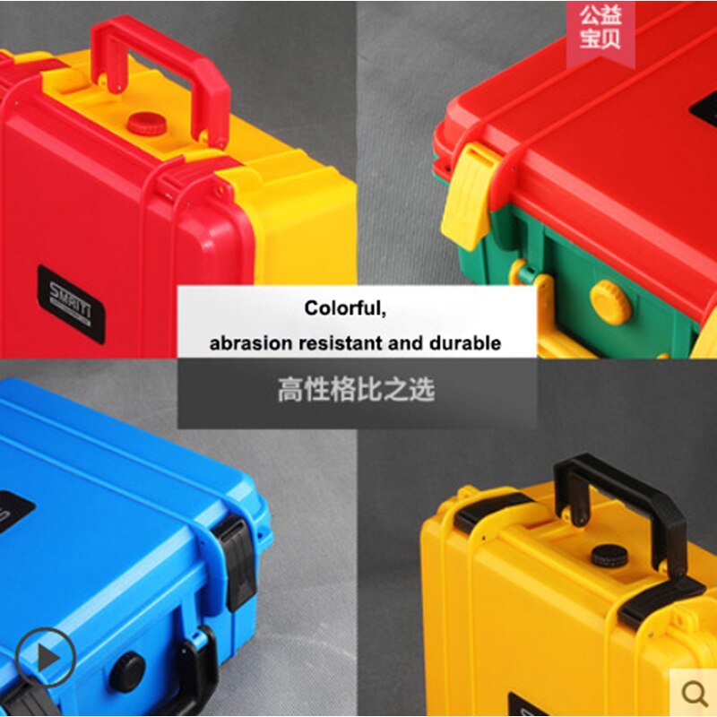 Protective case plastic case multi-function toolbox instrument box equipment packing tool case parcel post with pre-cut foam