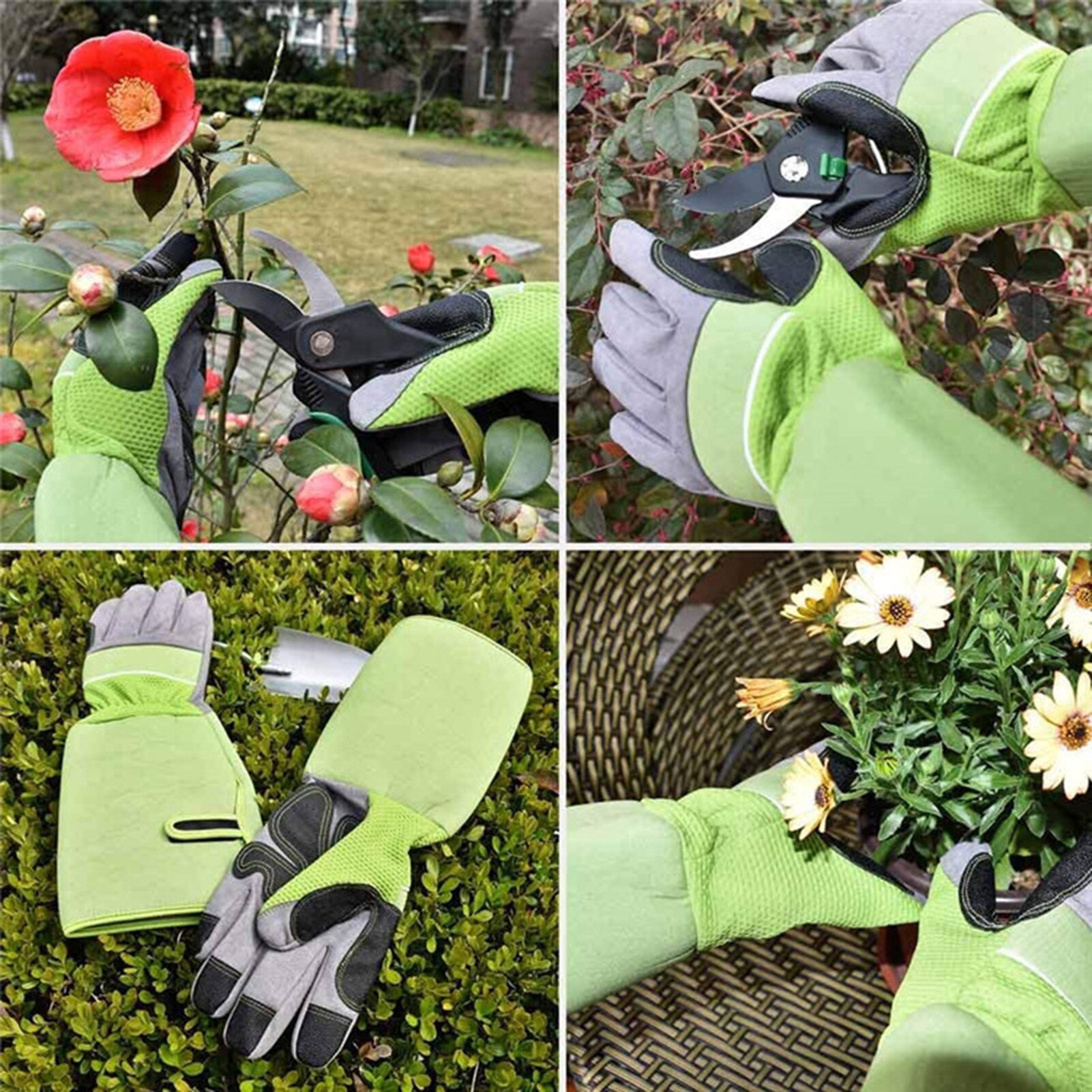 Gants de jardin Anti-épine unisexe, pour Cactus Rose, Anti-perçage, paumes rembourrées et bouts renforcés