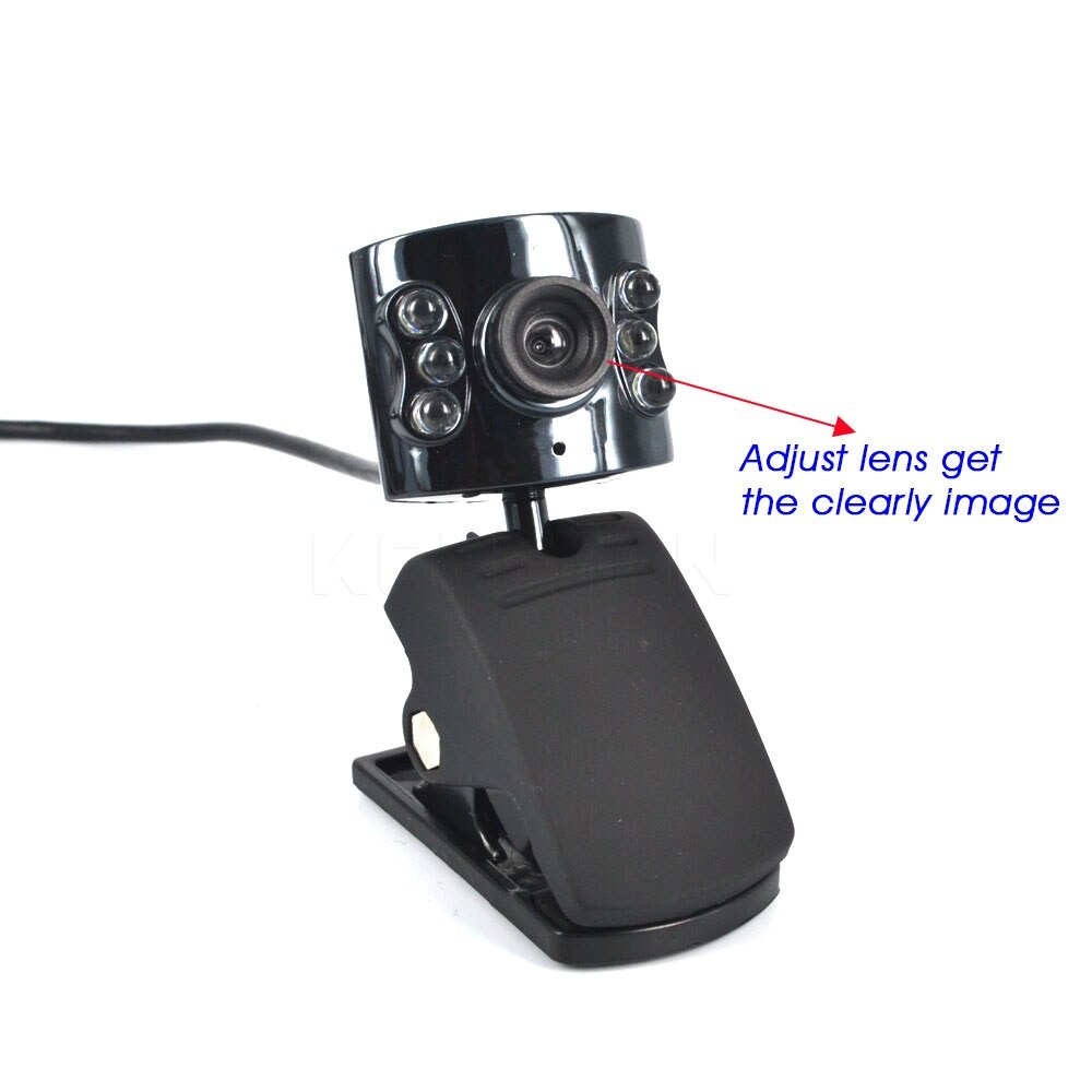 kebidu 30.0 Mega Pixel USB 2.0 Camera Webcam 6 Led Light Dimmer 30M HD Web With Mic Microphone for PC Computer Laptop Desktop