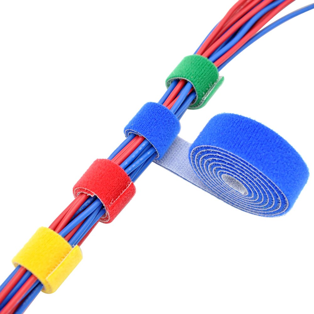 Gancho y cinta de bucle de 10mm, gancho de Velcro de costura/puntada y cinta de bucle autocostura, color blanco, negro, amarillo, verde, azul, 1M
