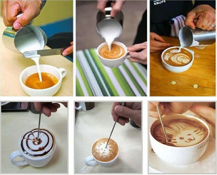 Kaffekunst nål cappuccino espresso dekorere latte pen barista sabotage stick
