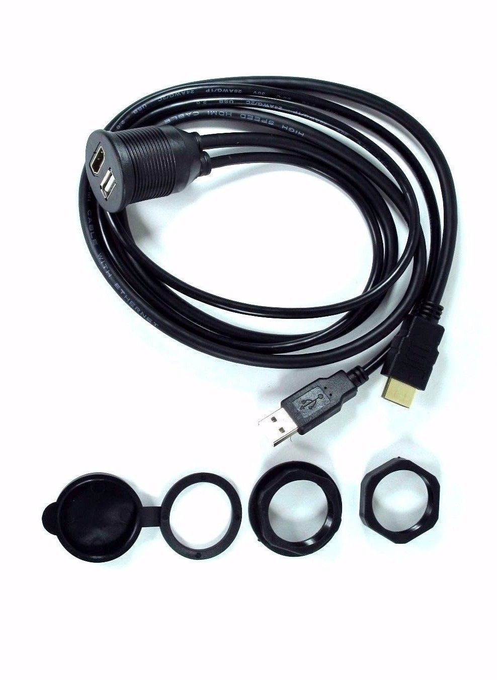 Auto bil instrumentbräda infälld usb 2.0 & hdmi uttag förlängningsledning panel kabel