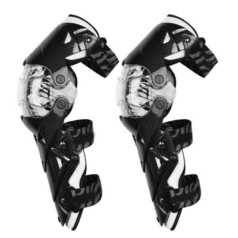 Motorcycle Knee Pads Knight Riding Fall Resistance Leg Guard Equipment For Motorcycle Off-Road Protective Gear M8617: White