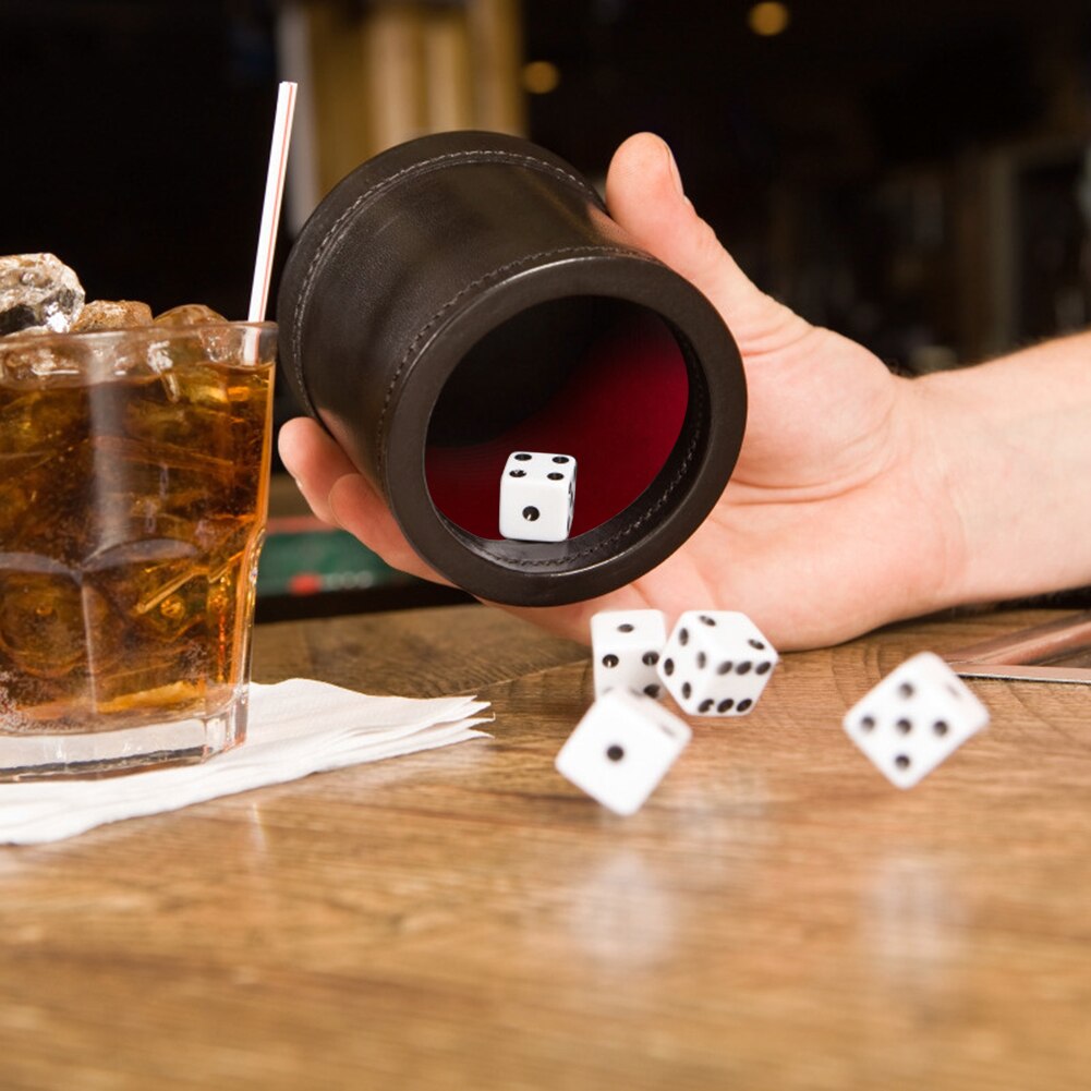 Leder Trompete Flanell Würfelbecher Bar Party KTV Unterhaltung Würfel Tasse mit Würfel Leichte Spiel Spielen Elemente
