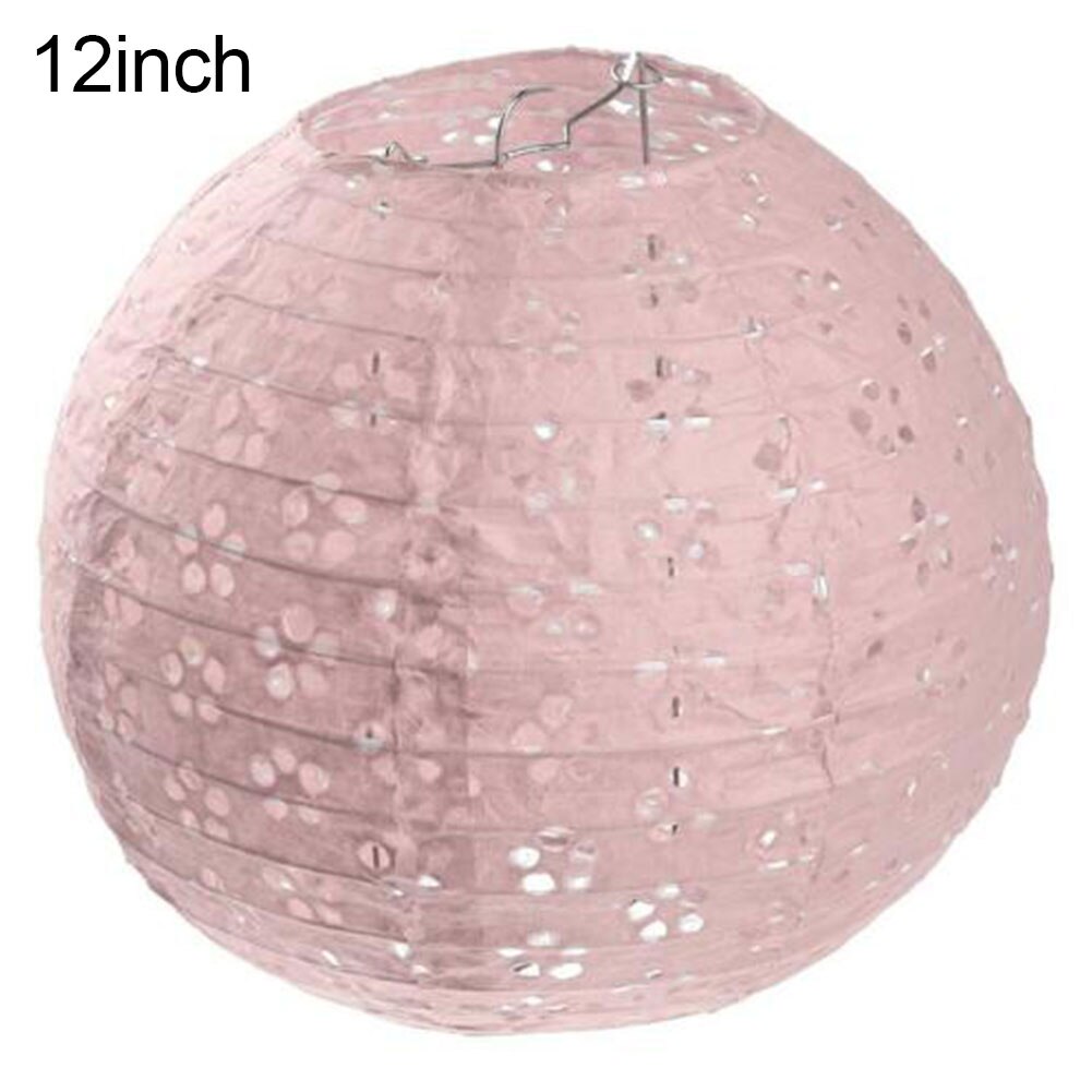 Chinese pruimenbloesem holle hangende papieren lantaarn huwelijksfeestdecoratie: Lichtroze / 12 inch