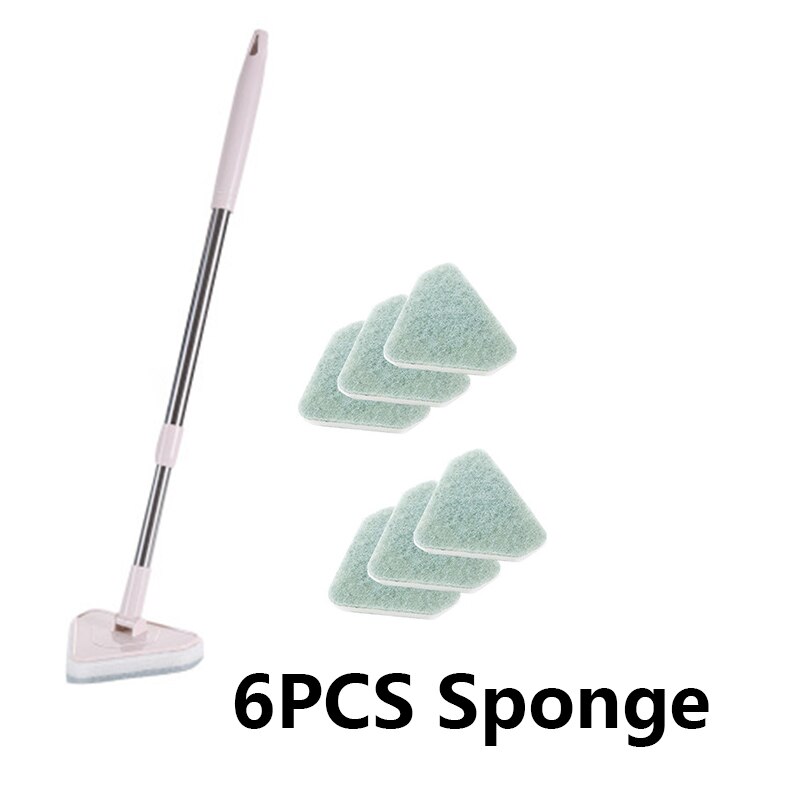 UNTIOR – brosse de salle de bain à Long manche, évolutive, éponge de remplacement, vadrouille, baignoire, carrelage, brosse de nettoyage de sol, outils de nettoyage de vitres en verre: Rose