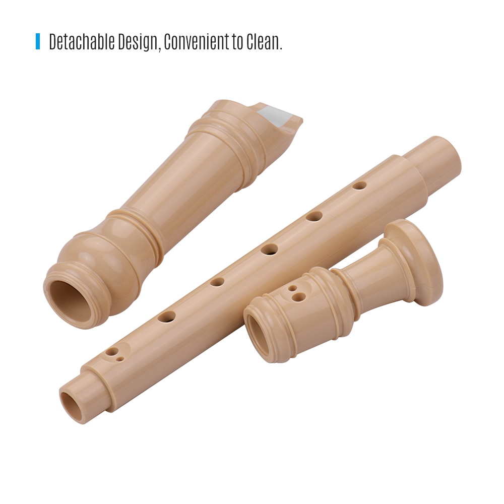 Qimei  qm8a-4b barockstil fingersättning 8 hål klarinett sopran descant blockflöjt abs flöjt med rengöringsstick bärbar snodd