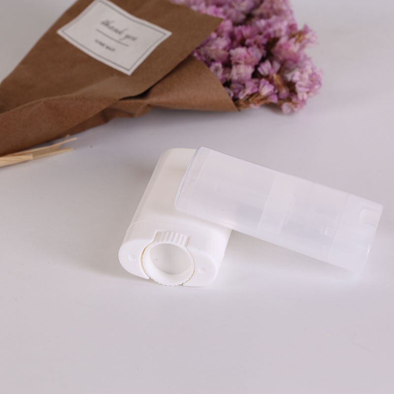 50 Clear/Wit Lege Ovale Platte Buizen Deodorant Lippenbalsem Containers 15G