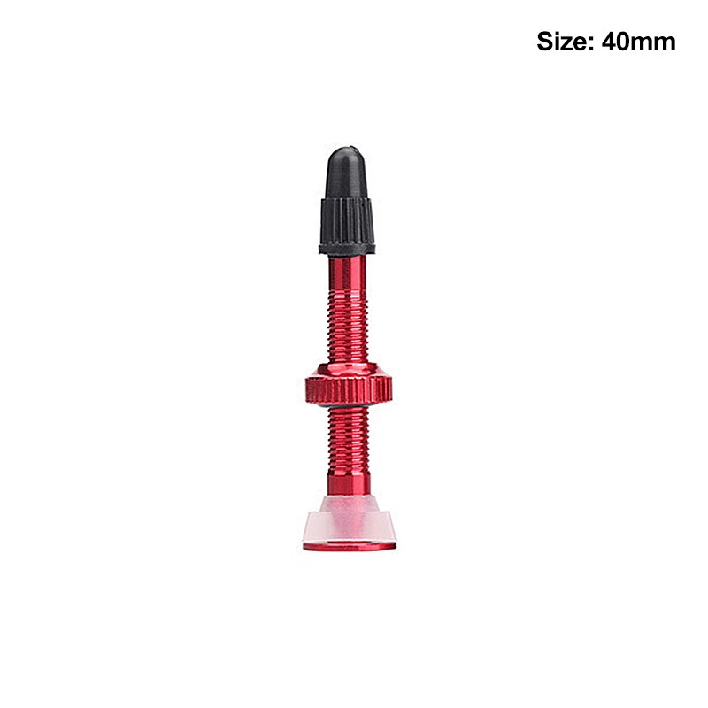 Válvula de aluminio para bicicleta de montaña, vástago de aleación sin tubo, accesorios para MTB, boquilla de vacío, 40/60mm: 40mm Red 1 set