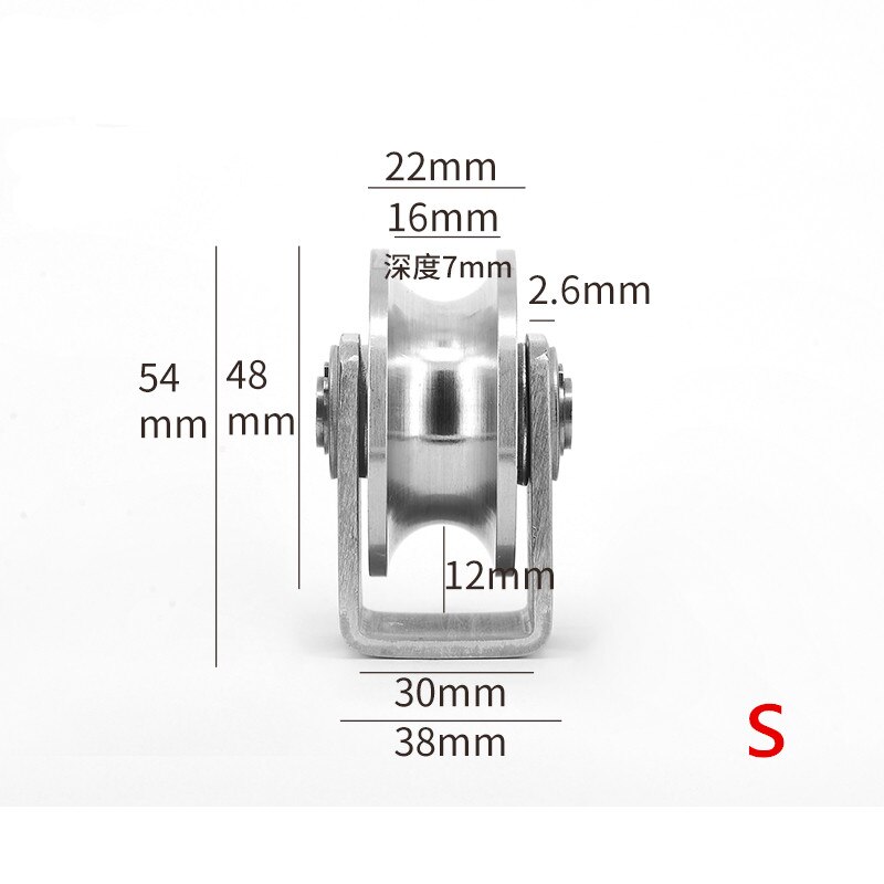 Katrol Blok U 304 Rvs Katrol Roller Duplex Lager Stille Afneembare Zware Gegroefde Wiel Laden