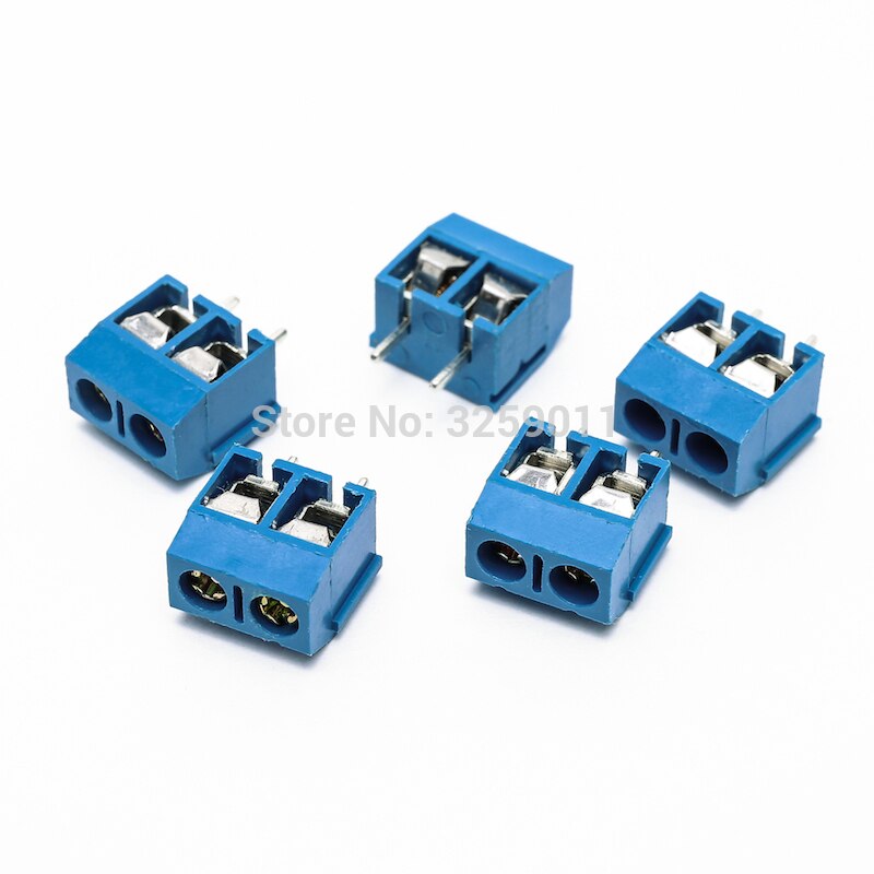 400PCS Plug-in Screw Terminal Block Connector 5.08mm Pitch blue iron/copper KF 301-2P/301-3P Assortment Kit