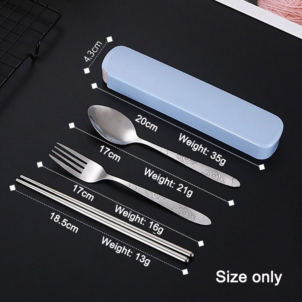 Portable Tableware Bag Cutlery Bag Dinner Set Stainless Steel Travel Storage Box Dinnerware Picnic Fork Spoon Bag for Kid School