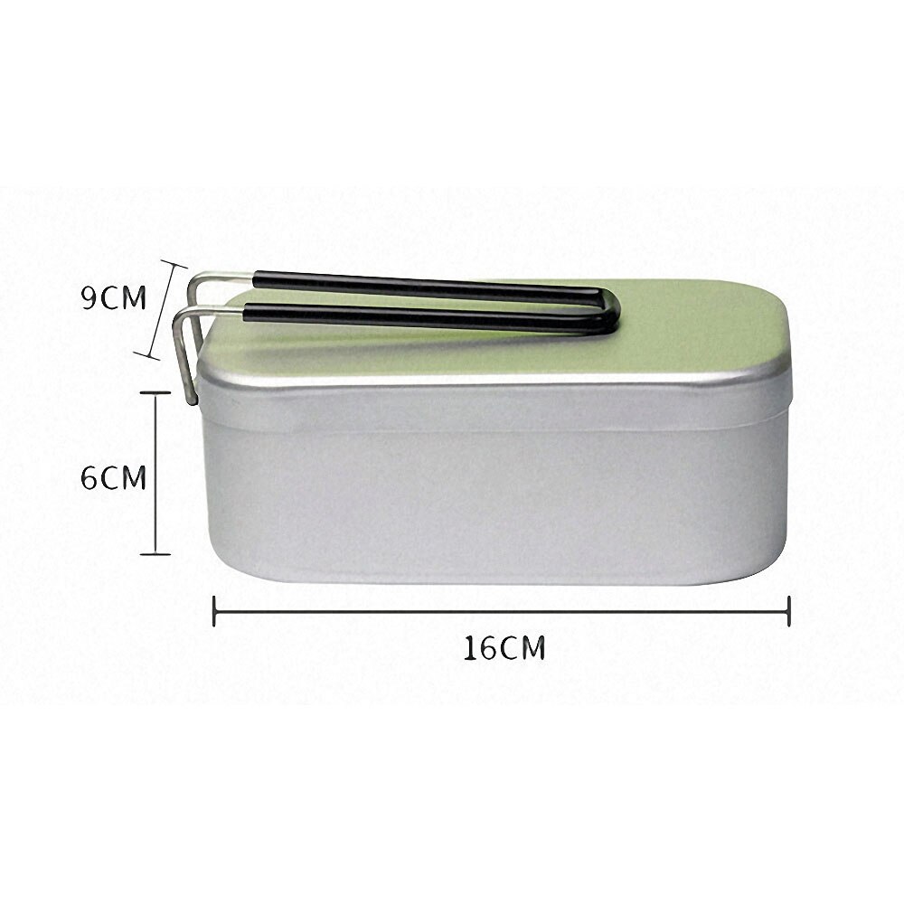 Ultra-Light Aluminum Square Lunch Box with Handle Lid Portable Picnic Food Container Outdoor Travel Camping Hiking Lunch Case