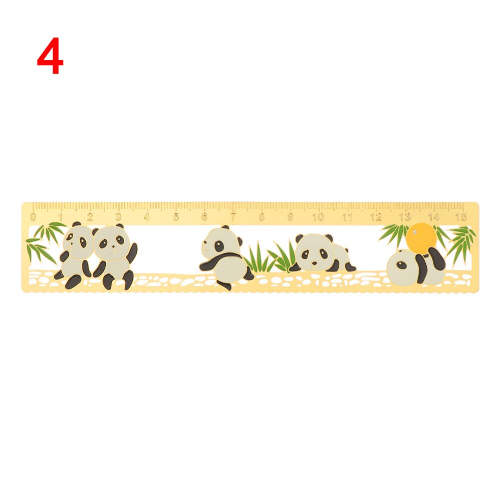 Panda Chinese Style Metal Bookmark Hollow Rulers Scale Book Holder Stationery Drawing Markers Supplies Student: 4