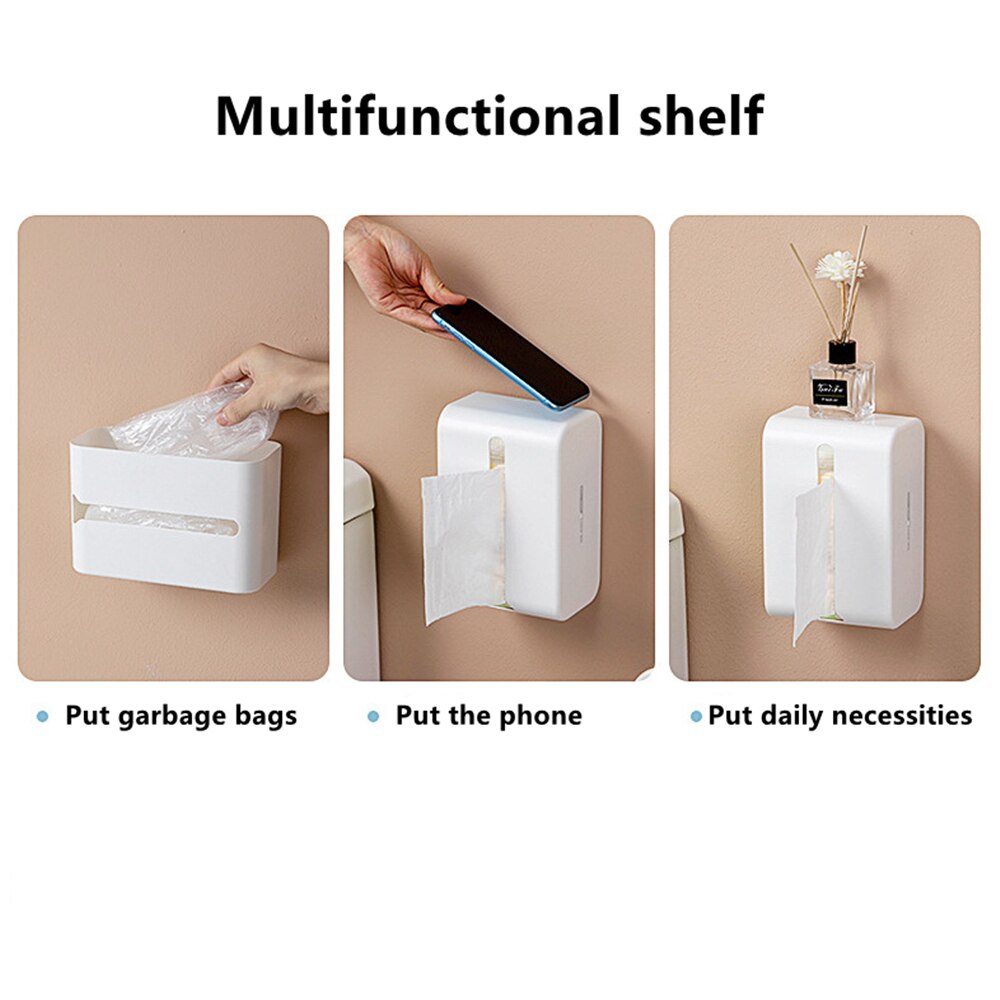 Wc Tissue Box Hangable Desktop Tissue Opslag Case Multifunctionele Papier Dispenser Badkamer Hoge Capaciteit Tissue Organizer