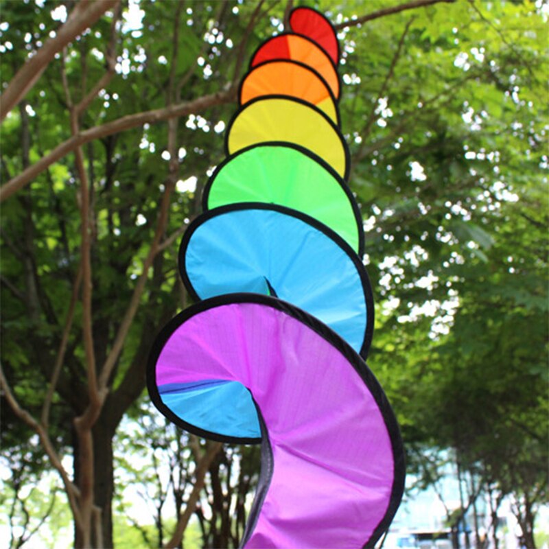 Opvouwbare Kleurrijke Regenboog Spiraal Windmolen Wind Spinner Familie Outdoor Tuin Camping Tent Windmolen Kamp Tent Yard Decor