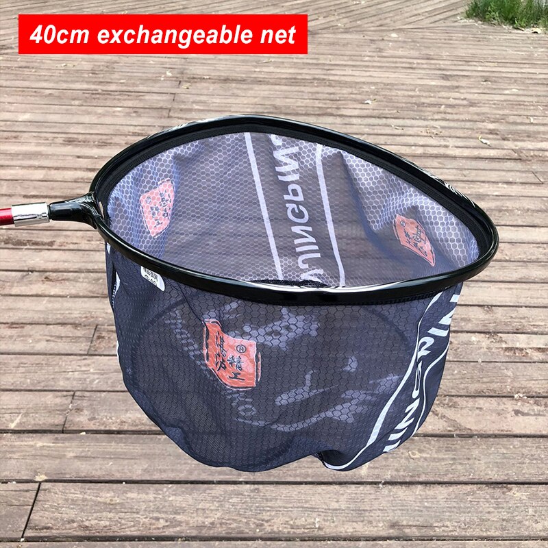 Alumiiniseoksesta valmistetut kalastusverkot kevyet hiilikuituiset kokoontaitettavat kalastustyökalut verkko reiän syvyys kokoontaitettava lasku uppoverkko 35cm 40cm x157g: Muotoiltu dippi 40cm