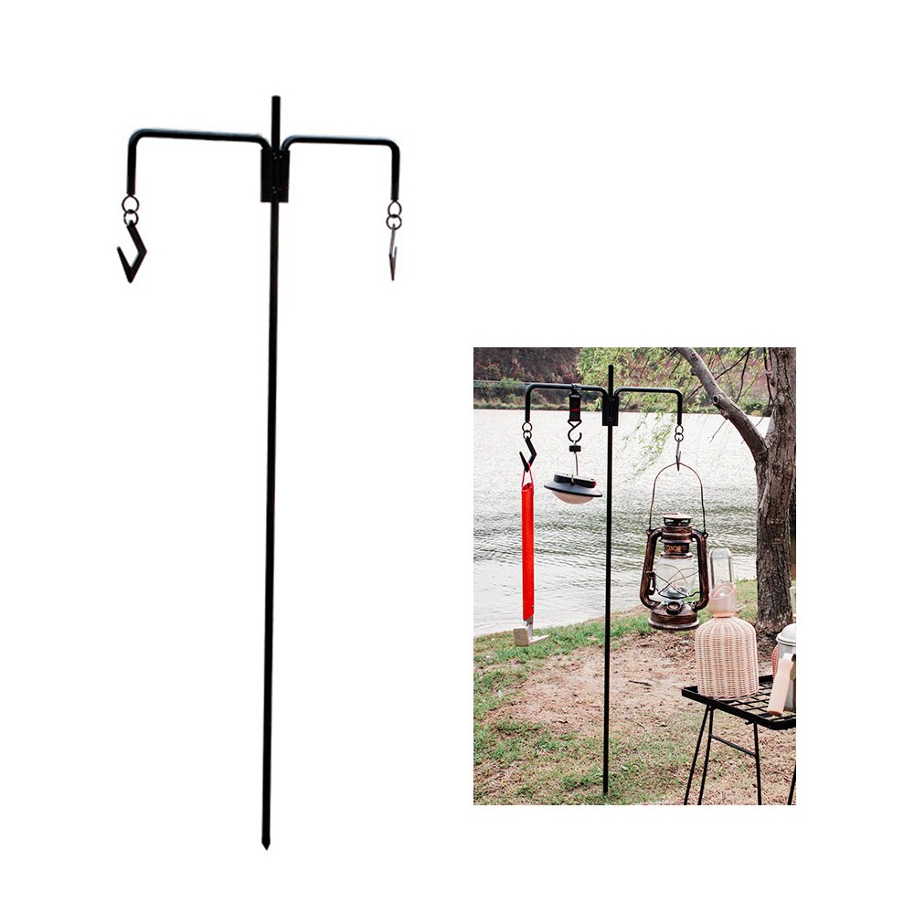 Outdoor Camping Apparatuur Afneembare Lantaarn Stand Lamp Statief Staal Camping Lamp Beugel Houder Voor Camping Wandelen Vissen