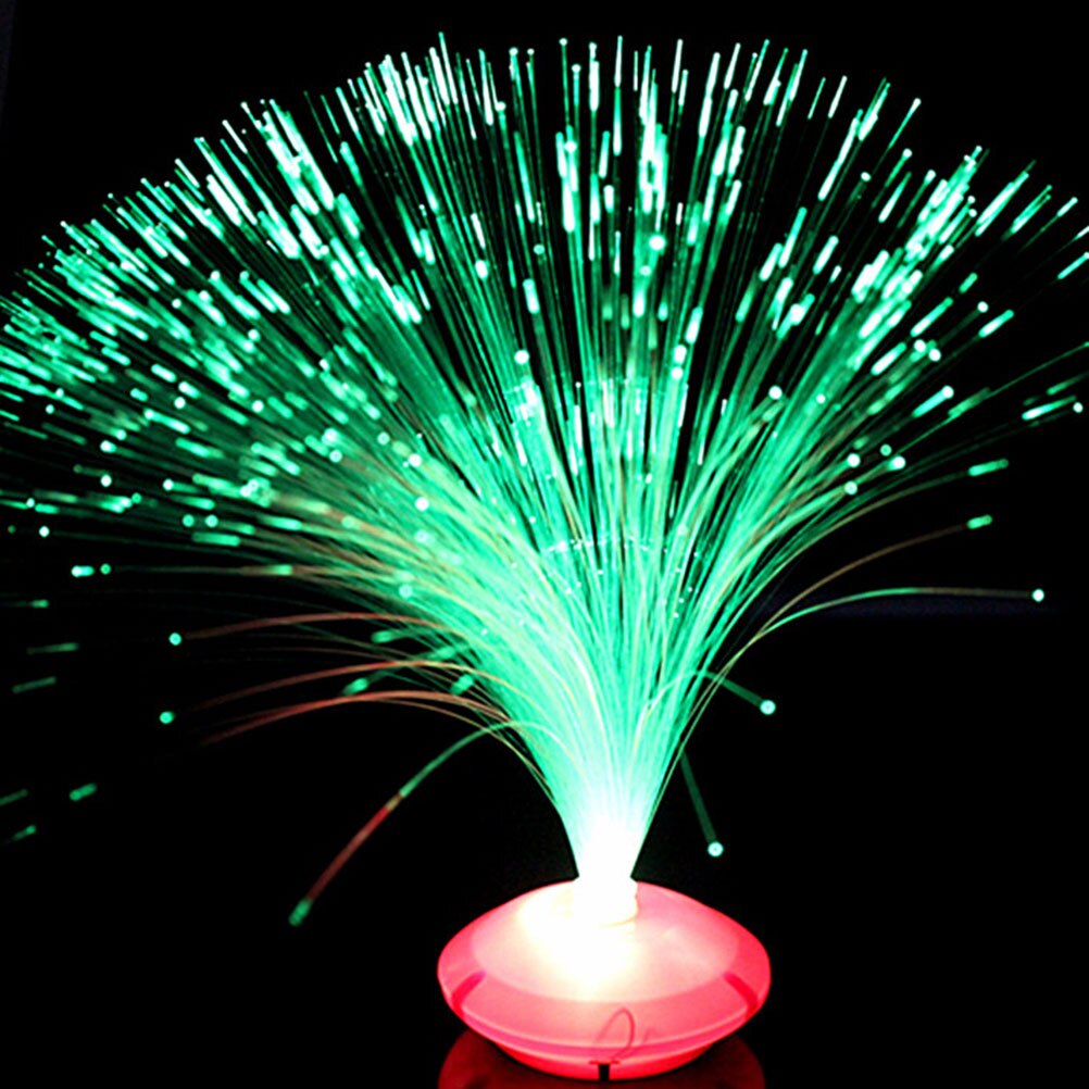Romantic Color Changing LED Fiber Optic Night Light-Up Toy Lamp Battery Powered Small Light Christmas Party Decor 1Pc