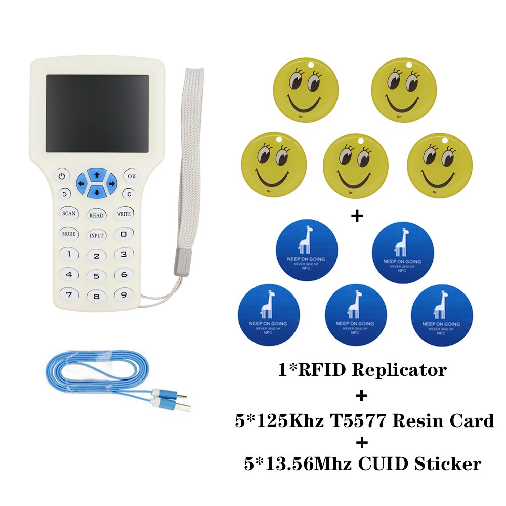 Rfid smart card writer id fuld frekvens ic fuld kryptering dekryptering replikator cuid kortlæser fuid kopimaskine tag duplikator: Pakke 2