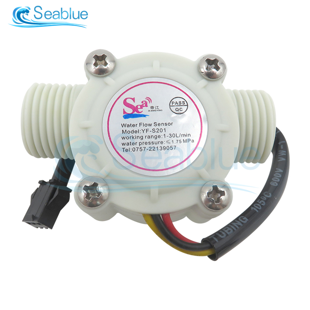 YF-S201 Meter Flowmeter Counter Sensor Control Effect Flowmeter Hall 1-30L/min For Arduino 1/2&#39;&#39; Water Flow Sensor Switch 5-15V