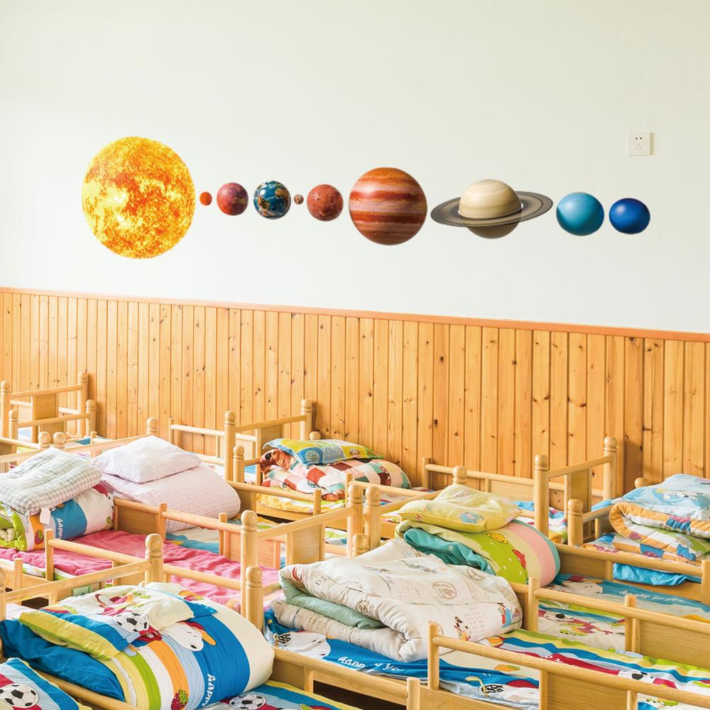 Solsystemplaneter vægklistermærker til børneværelse stue vægindretning vægoverføringsbillede hjemindretning baby vægindretning til børneværelse