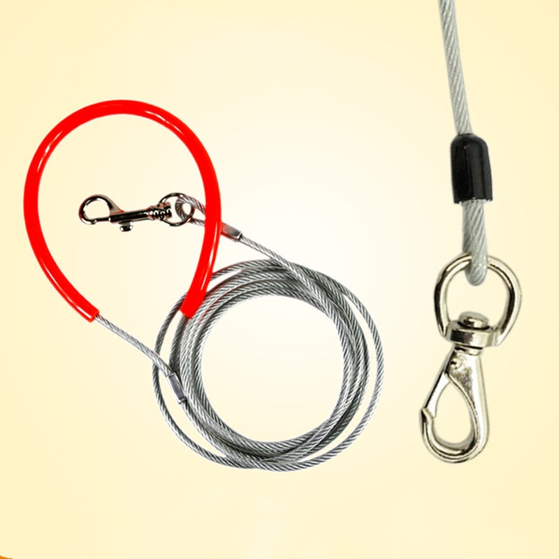 Correa de alambre antimordedura para perro, cadena de plomo de acero inoxidable para mascotas, correas de tracción para perros pequeños, medianos y grandes