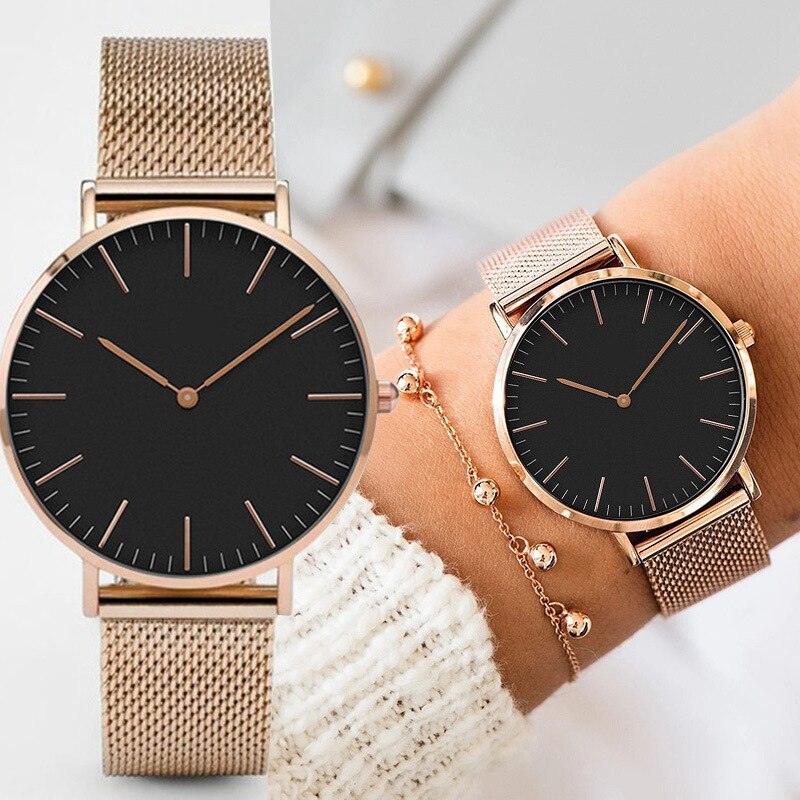 1PC Luxe Rose Gouden Horloge Vrouwen Armband Horloges Dames Casual Quartz Horloge Staal Dameshorloge Montre Femme Relogio