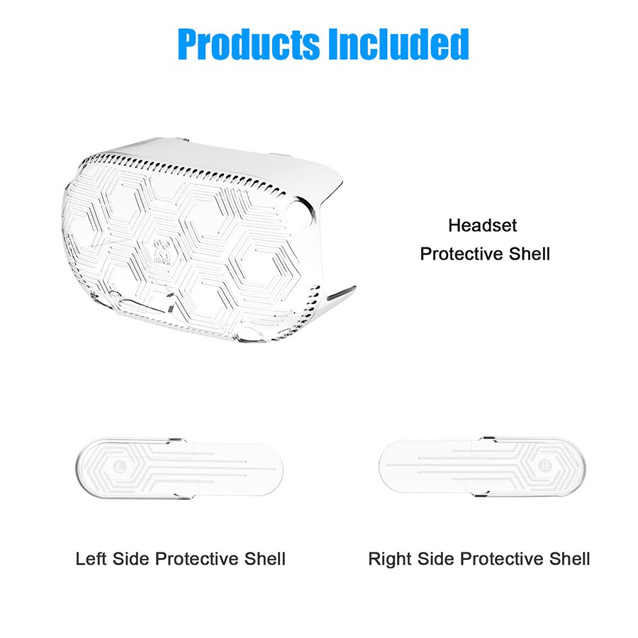 Couvercle de lentille de Protection pour casque VR, coque de Protection latérale gauche et droite pour Oculus Quest 2, accessoires de casque: White