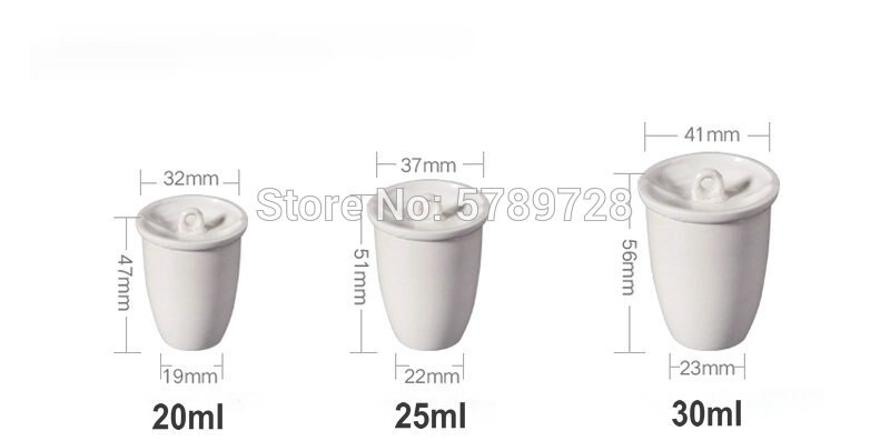 10 stücke 20/25/30ml Keramik verflüchtigung tiegel mit deckel, labor Keramik tiegel für kohle analysieren bei hoher temperatur
