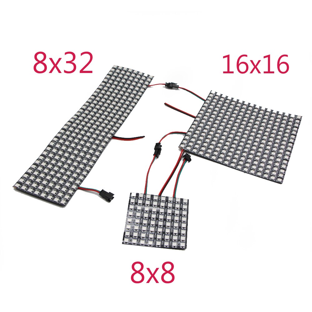 5050 Rgb Matrix Led Pixel Module Licht Digitale Flexibele Panel Individueel Adresseerbare 5V 8*8 16*16 8*32 Pixels WS2812B WS2812