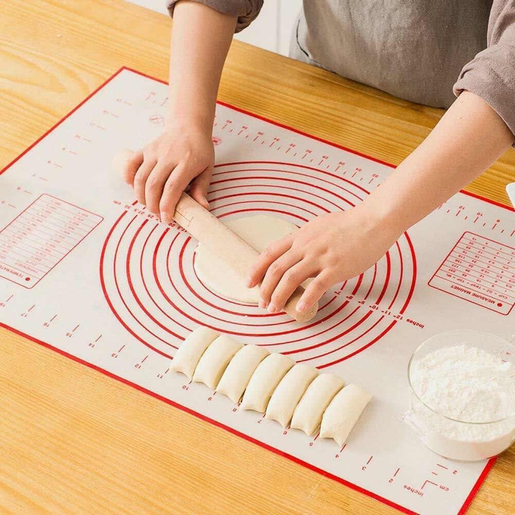 Grote Maat Siliconen Bakken Mat Gebak Rolling Kneden Pad Keuken Pizza Deeg Non-stick Gebak Mat Met Schaal Koken pad