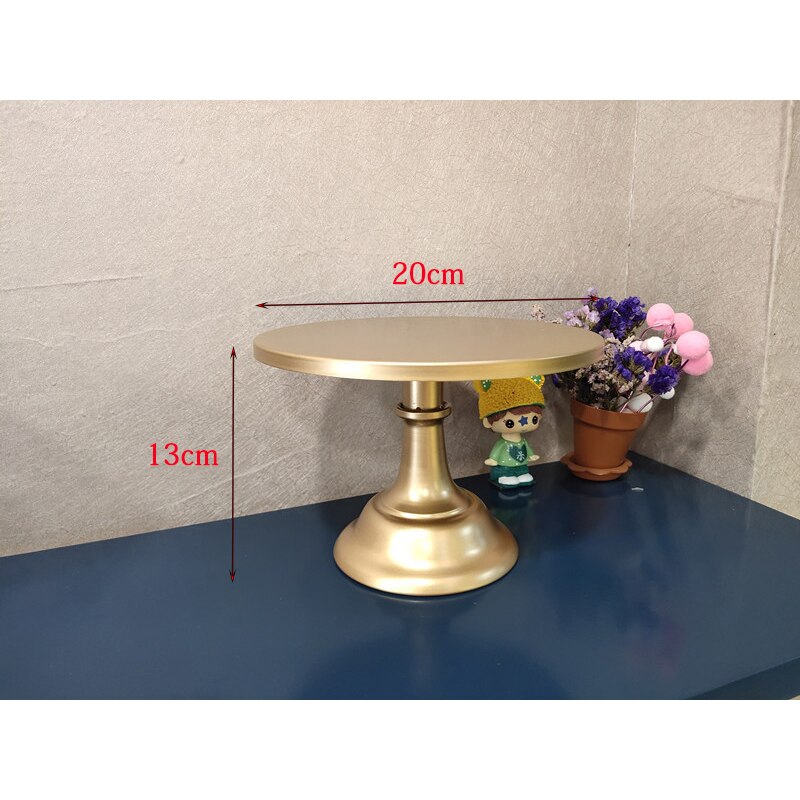 20/25/30cm Round Cake Stand Iron Exquisite Cake Rack Base Gold White Dessert Stand Cake Display Wedding Birthday Cupcake Holder: Gold 20cm