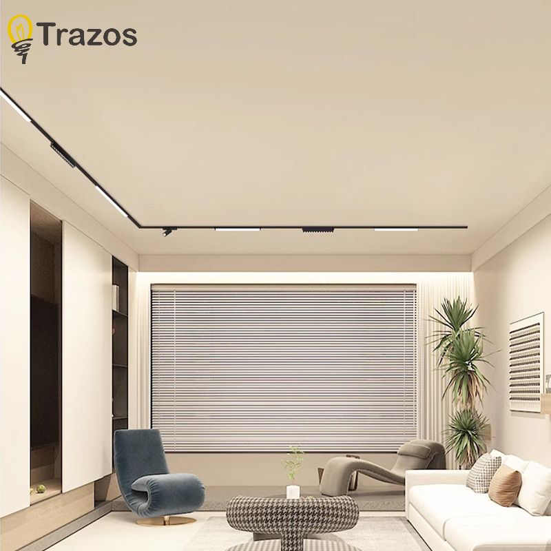 Nowoczesny minimalistyczny tor doprowadziło z długim oświetleniem szynowym montowane na powierzchni regulowany oświetlenie dekoracyjne domowy i komercyjny