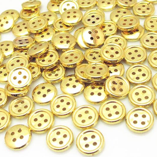 50 stuks/partij 3/4 " gouden plastic knopen 4 gaten knopen geschikt voor naaien kleding accessoires knutselen 12.0mm knopen: Goud