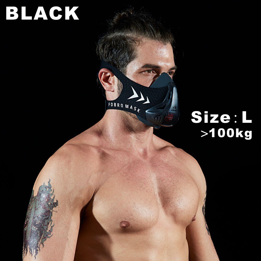 Fitness training sports mask 3.0 sports mask Fitness ,Workout ,Running , Resistance ,Elevation ,Cardio ,Endurance Mask: Black L