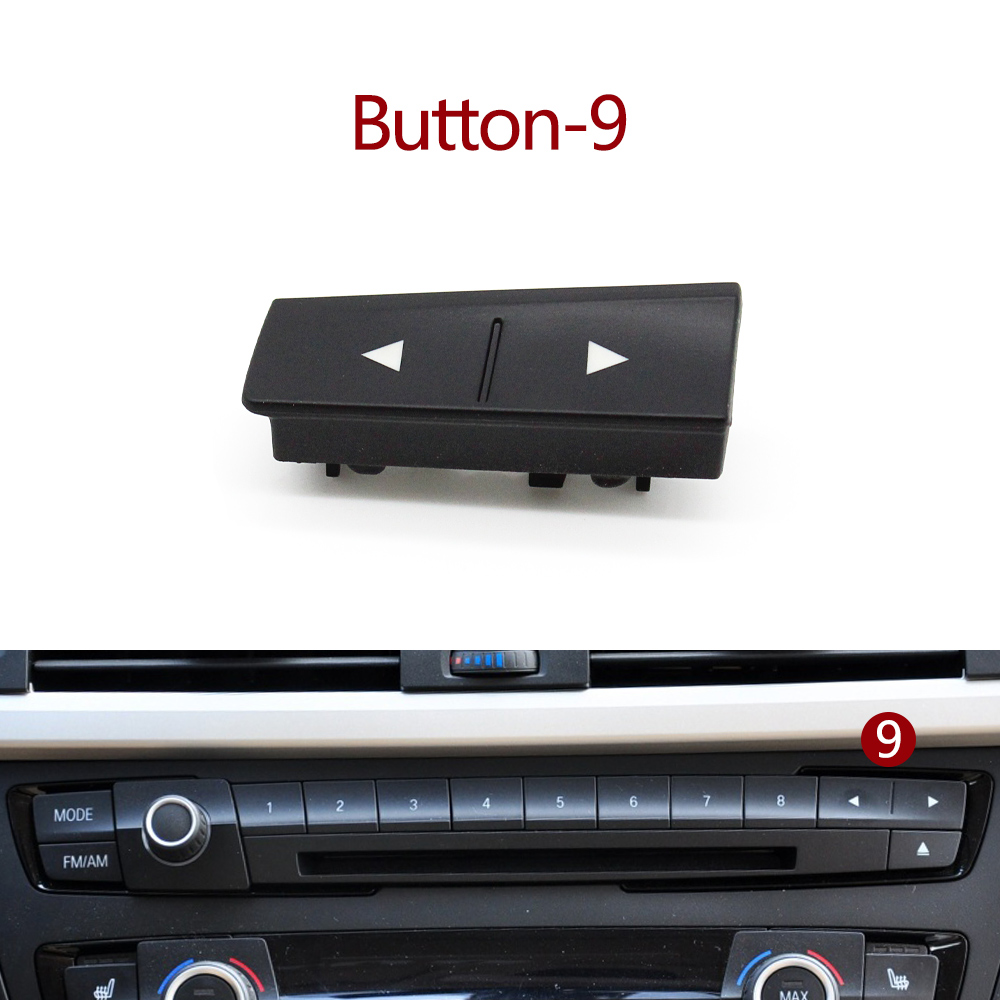 Panel frontal de coche, reproductor de CD de Radio, botón de dígitos, botones de interruptor, cubierta embellecedora para BMW M3 M4 F20 F21 F22 F30 F32 F35 F34 F36: Negro
