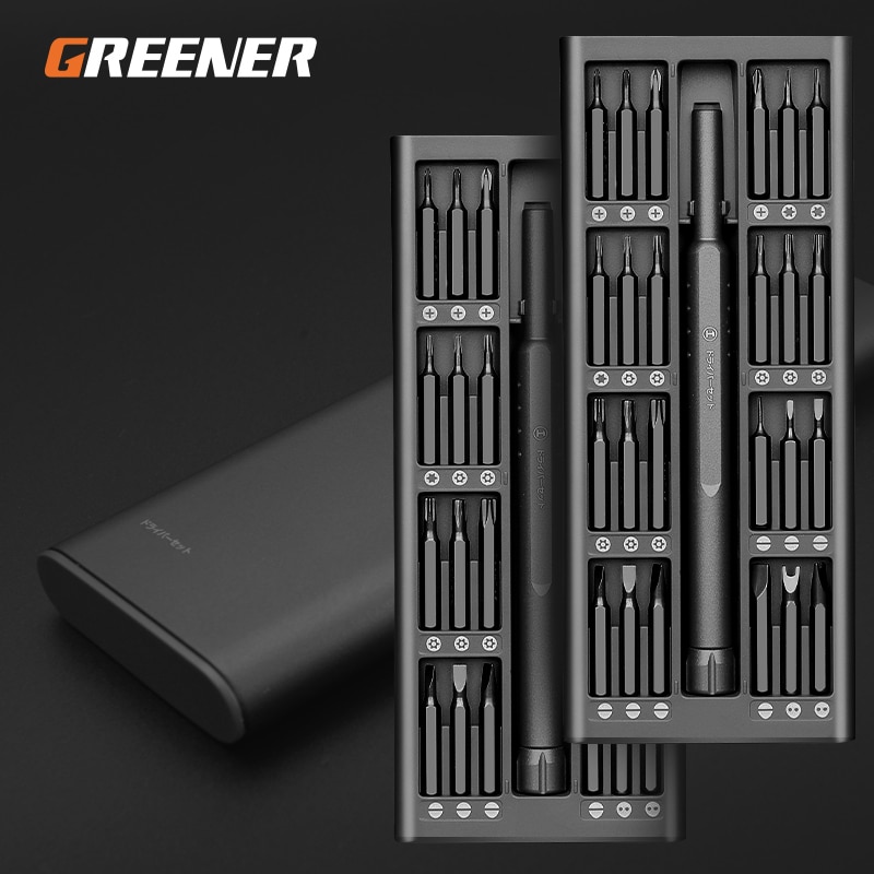 GREENER 63 In 1 Screwdriver Set Magnetic Screw Driver Kit Bits Recision Electric Xiaomi Iphone Computer Tri Wing Torx