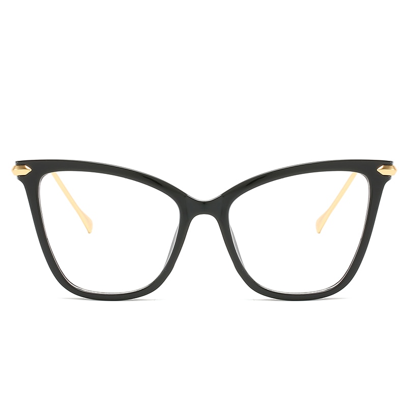 Retro brillestel kvinder katteøje briller store gennemsigtige klare briller stel til kvinder metal ben