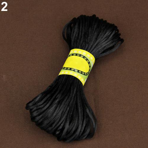 20M Nylon Braiding String Chinese Knot Cord Rattail Satin Braided String Jewelry findings Beading Rope for DIY crafts: Black