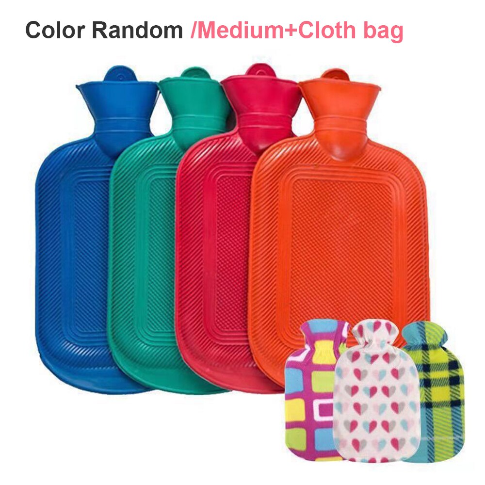 Bouteille d'eau chaude en Silicone dessin animé mignon chat refroidisseur réutilisable chauffage glace refroidissement Muscle blessure Portable chauffe-mains: 1000ml and cloth bag