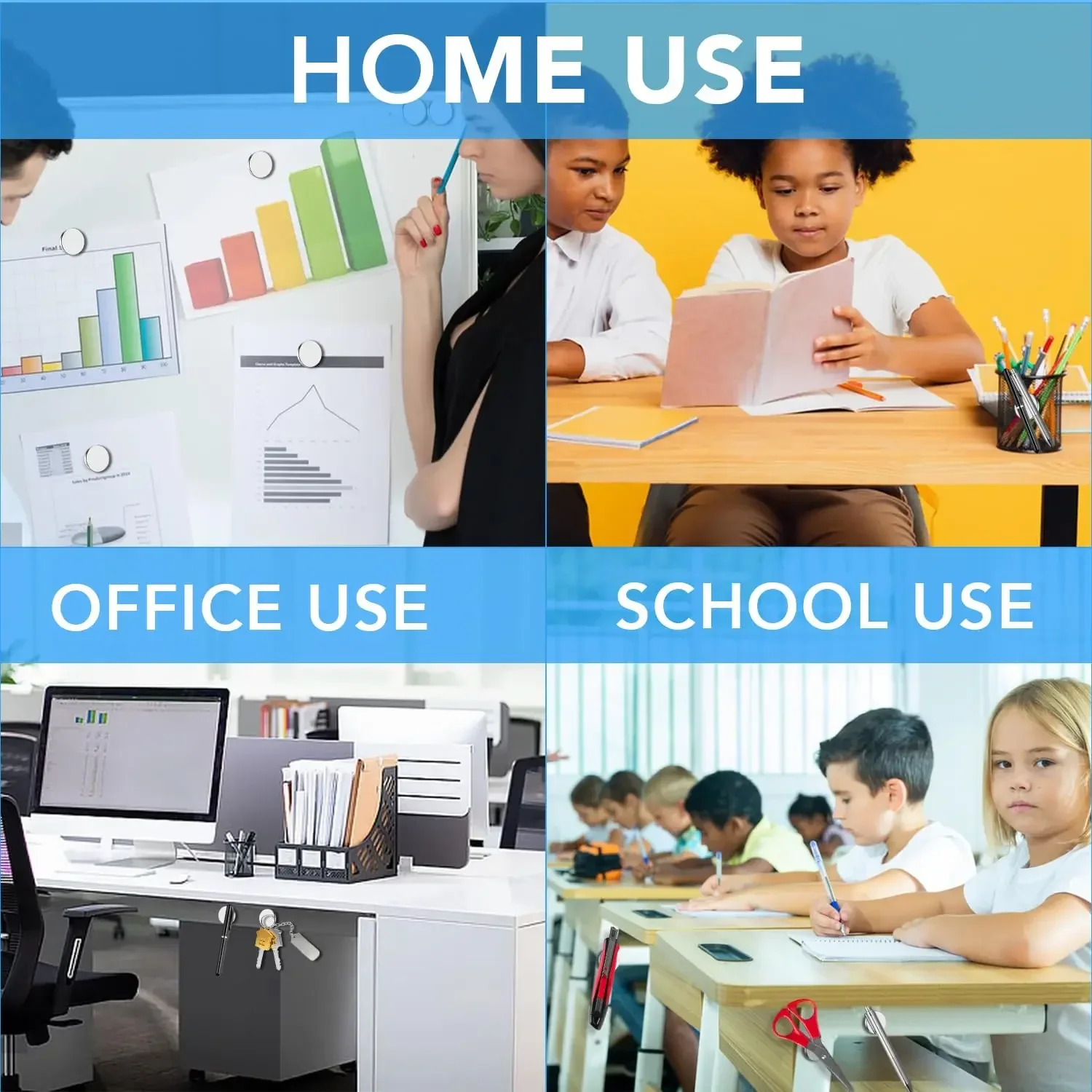 Krachtige magneten Supersterke ronde magneet Koelkastmagneet voor koelkast, doe-het-zelf, gebouw, wetenschappelijk, handwerk en kantoormagneten