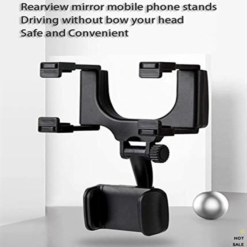Mintiml Auto Achteruitkijkspiegel Telefoon Houder Verstelbare Phone Stand Black Smartphone Autohouder Voor Mobiele Universele Accessoires