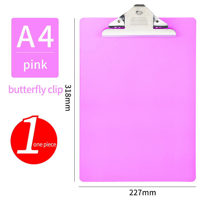 Tekening Schilderen Schrijfbord A4 Klembord Schrijfblok Paperclip Document Bestandsmap Map Kantoor Schoolbenodigdheden WB1204: A4-Pink