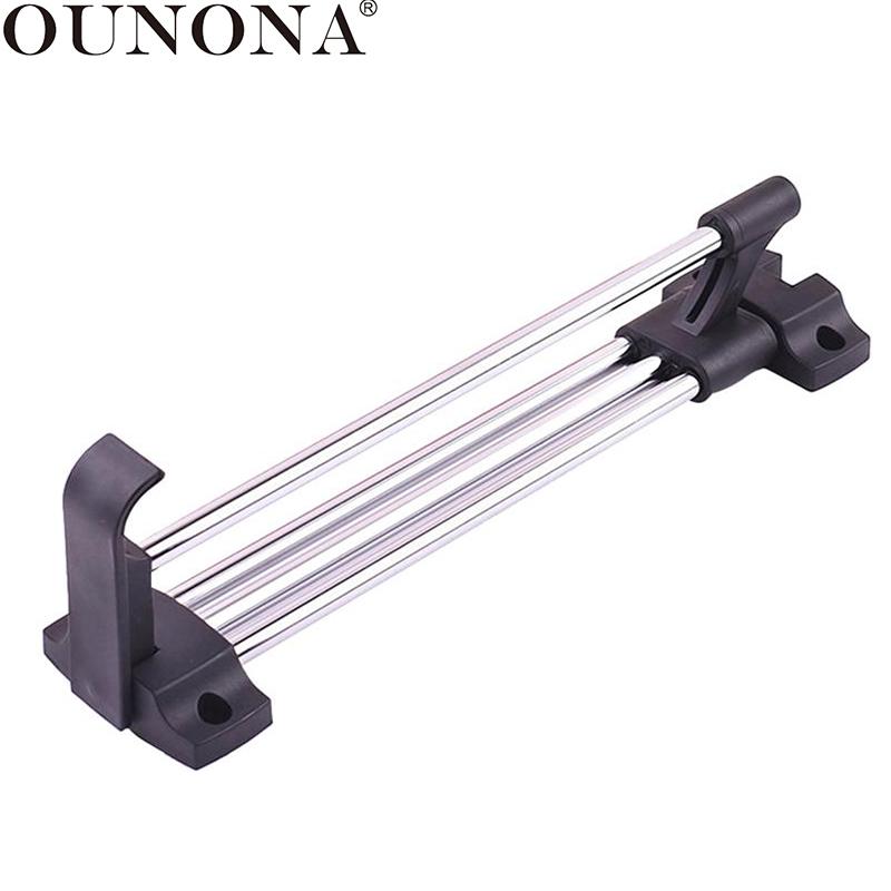 OUNONA Stainless Steel Retractable Drying Racks Wardrobe Rail Clothes Hanger Towel Coat Racks Closet Rod Laundry Drying Rack